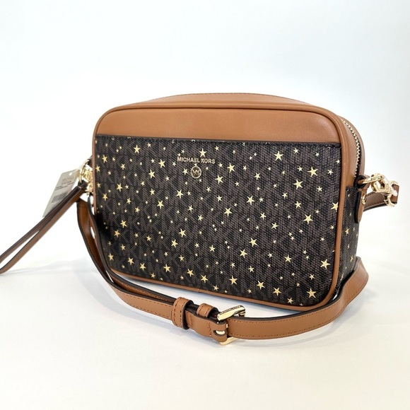 New Michael Kors Jet Set Charm Large East West Star Signature Camera Crossbody - Picture 2 of 12